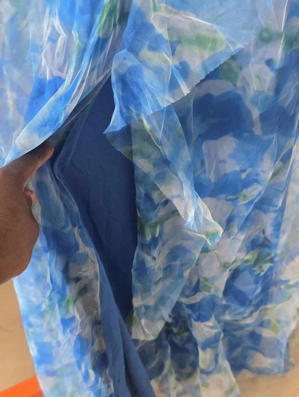 NWT Adrianna Papell One Shoulder Sweetpea Combo Floral Chiffon Gown Size 10 $229 - Picture 8 of 12